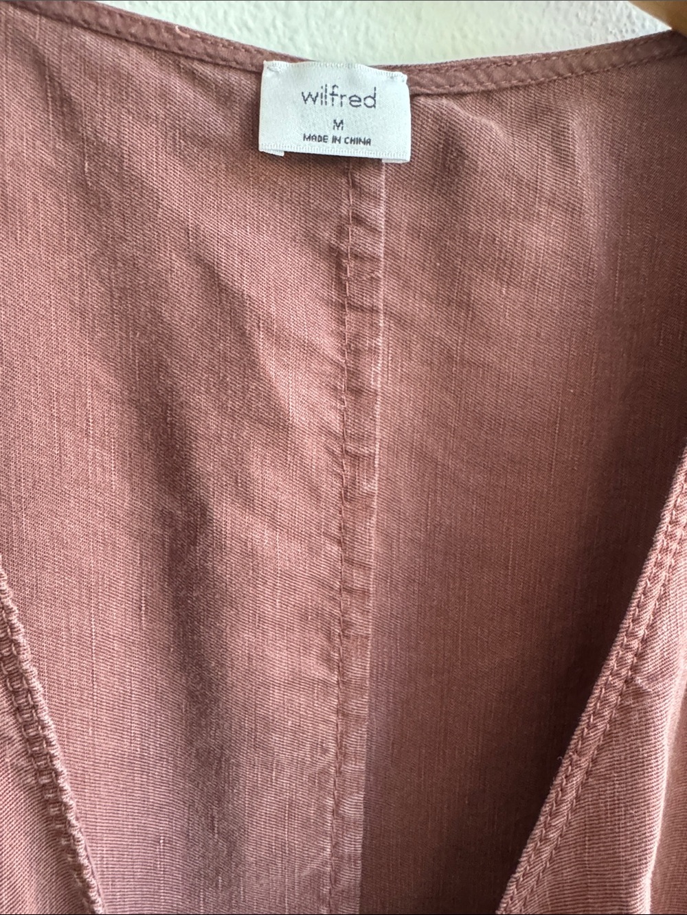 Aritzia Wifred Brown Madalane Wrap Linen Blend Dress Medium - Picture 3 of 9